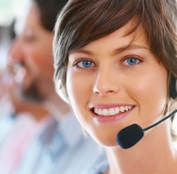 stock photo of a call center worker