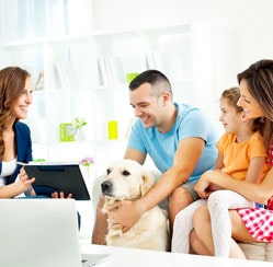 stock photo of a family reviewing options